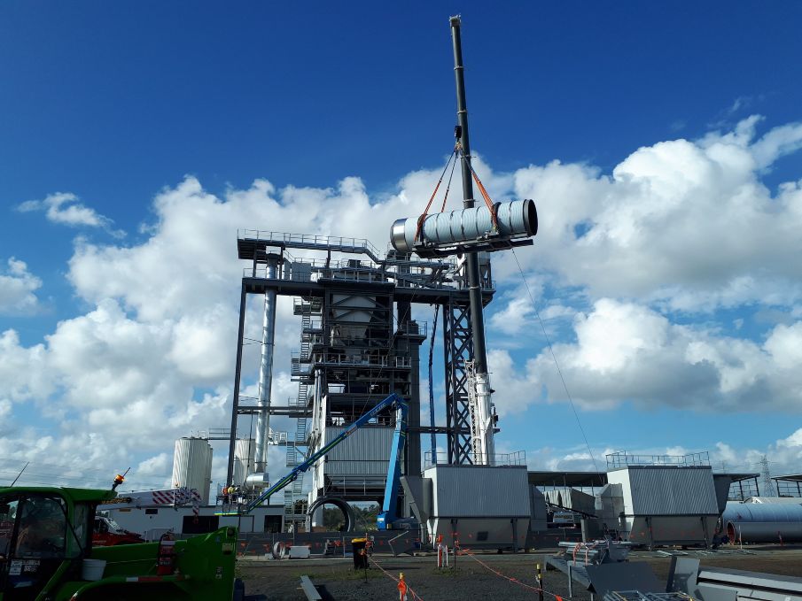 HRAP drum being craned into place