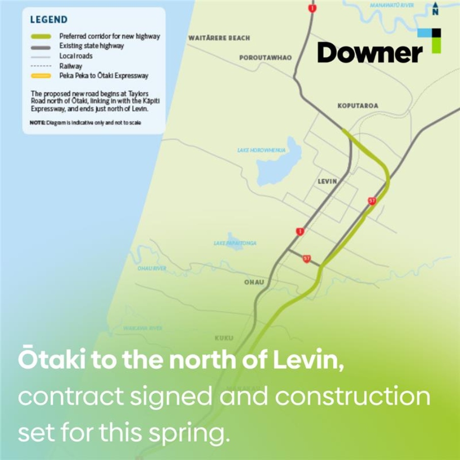 Construction contracts signed for Ōtaki to North of Levin highway 